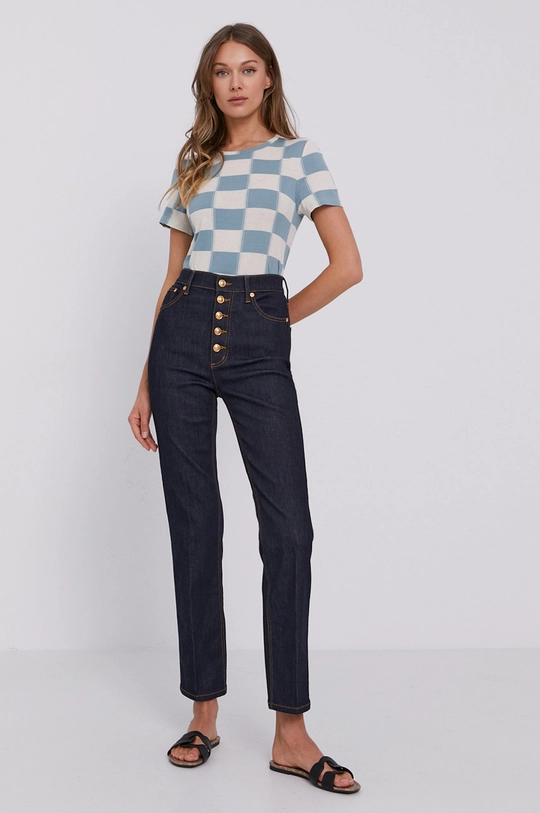 Tory Burch Jeansy Button-Fly granatowy