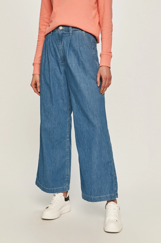 niebieski Levi's - Jeansy Pleated Wide Leg Trouser Damski