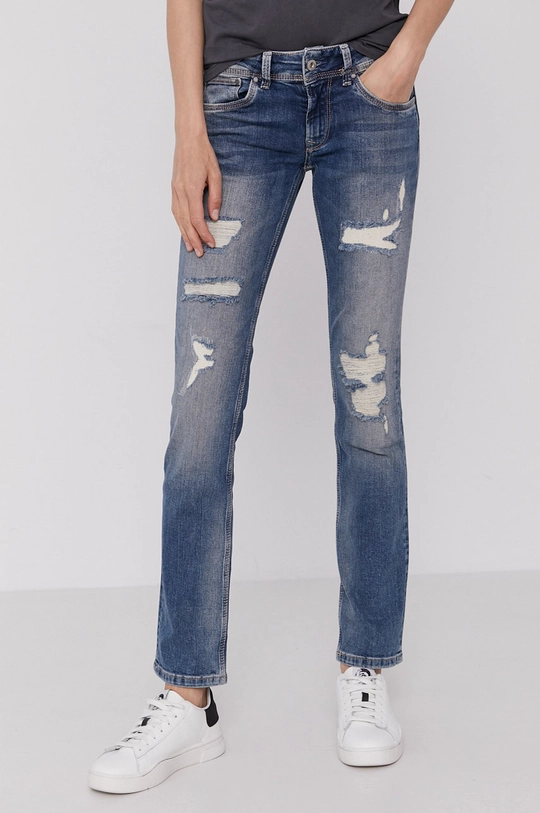 niebieski Pepe Jeans Jeansy Saturn Damski