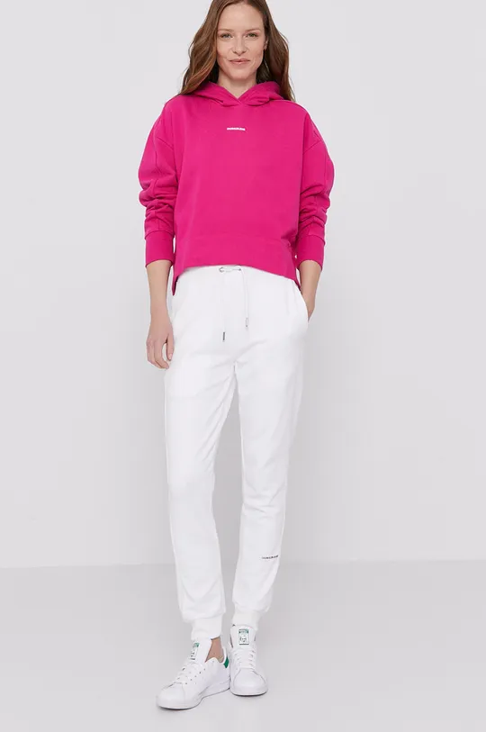 Nohavice Calvin Klein Jeans biela