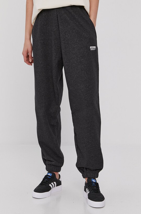 Kalhoty adidas Originals GN4349 dámské, šedá barva, hladké | ANSWEAR.cz