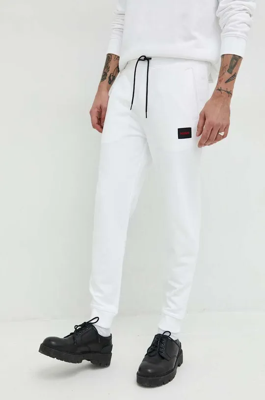 λευκό Βαμβακερό παντελόνι HUGO Ανδρικά