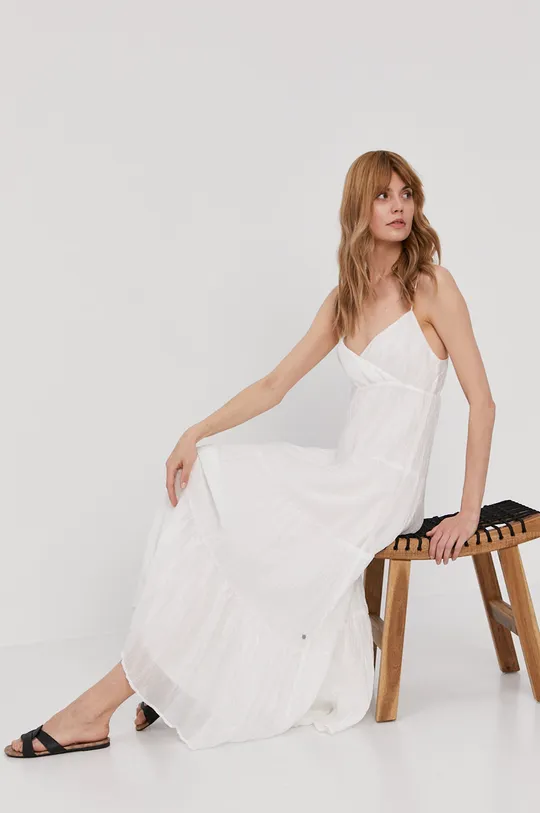 λευκό Φόρεμα Pepe Jeans ANAE Γυναικεία