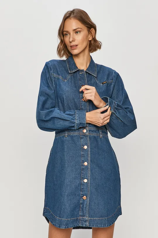 niebieski Wrangler - Sukienka jeansowa Damski