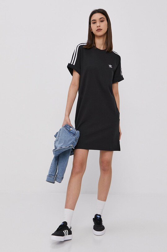 Šaty adidas Originals GN2777 černá barva, mini, jednoduché | ANSWEAR.cz