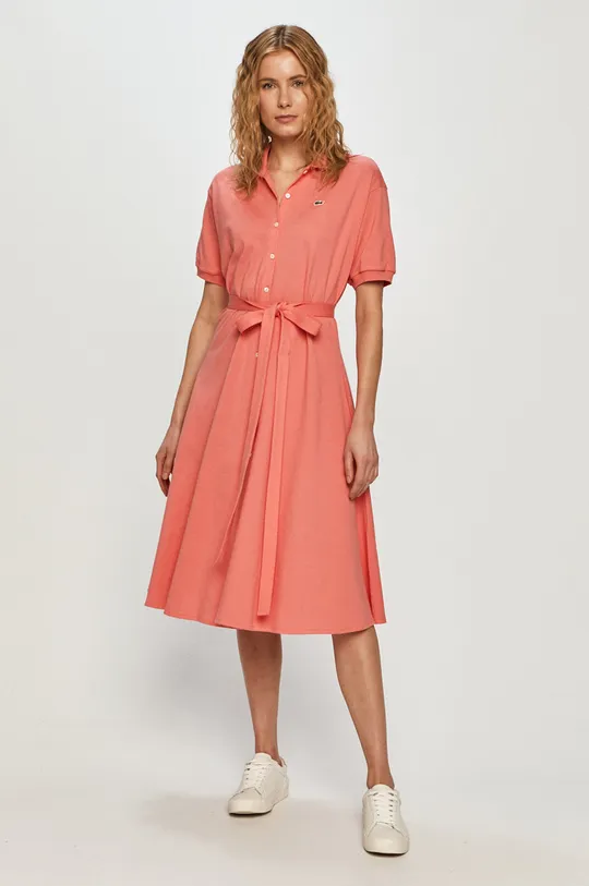 różowy Lacoste - Sukienka EF5471 Damski