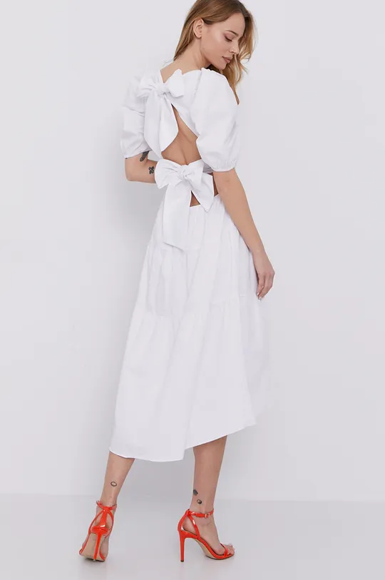 λευκό Φόρεμα Bardot Γυναικεία