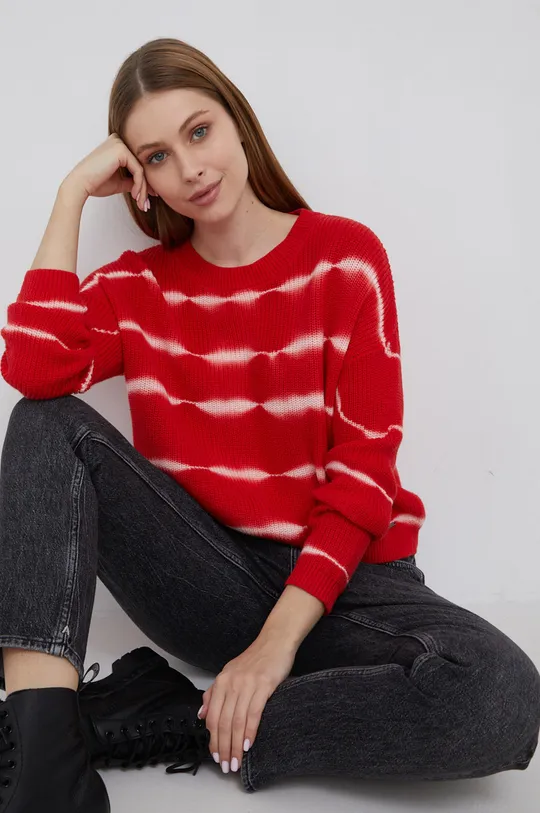 czerwony Pepe Jeans Sweter bawełniany Olga Damski