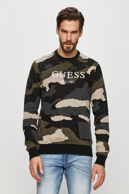 zielony Guess - Sweter Męski