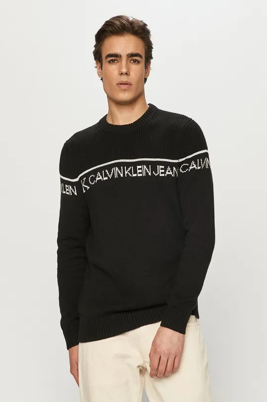 čierna Calvin Klein Jeans - Sveter Pánsky