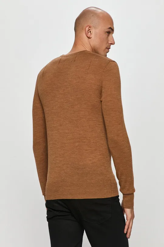 AllSaints - Sweter MODE MERINO CREW 100 % Wełna merynosów
