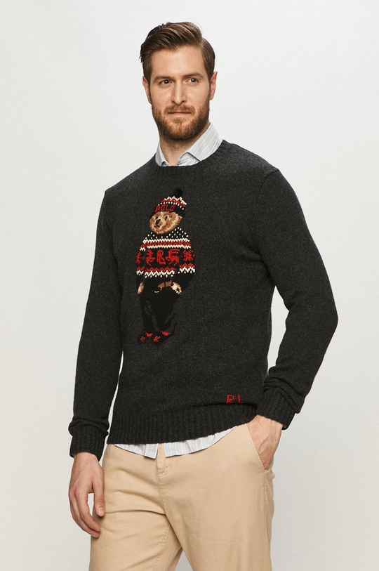 szary Polo Ralph Lauren Sweter 710822540001 Męski