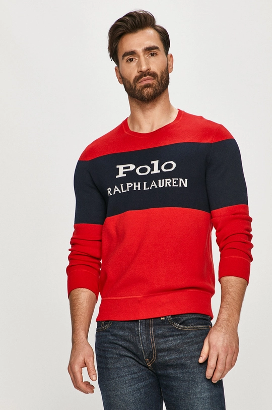 czerwony Polo Ralph Lauren - Sweter 710828779001 Męski