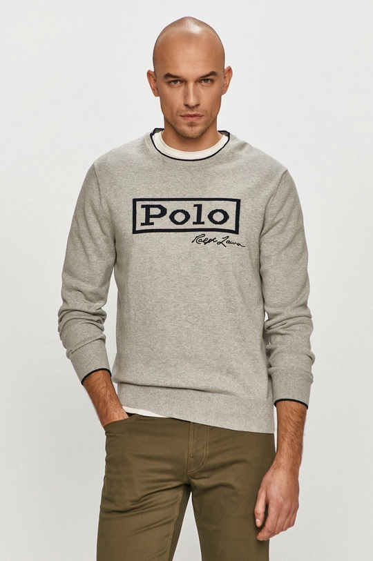 szary Polo Ralph Lauren - Sweter 710828780001 Męski