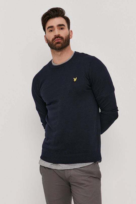 tmavomodrá Sveter Lyle & Scott Pánsky