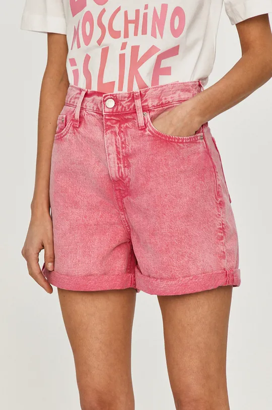 ružová Rifľové krátke nohavice Calvin Klein Jeans Dámsky