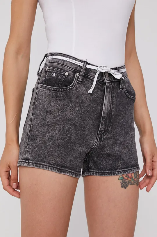 szary Calvin Klein Jeans Szorty jeansowe J20J216307.4891 Damski