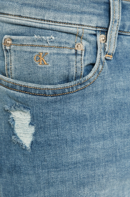 modrá Rifľové krátke nohavice Calvin Klein Jeans