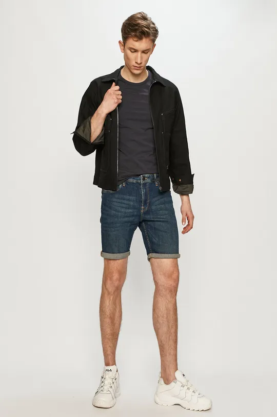 Produkt by Jack & Jones - Rifľové krátke nohavice tmavomodrá