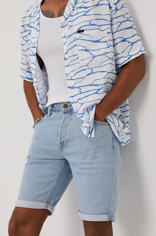niebieski Lee Szorty jeansowe Męski