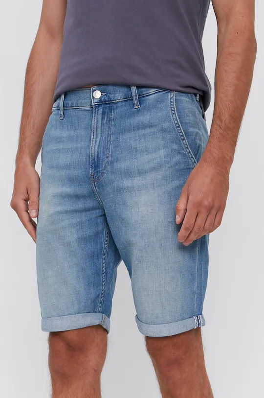 niebieski Calvin Klein Jeans Szorty jeansowe J30J314644.4891 Męski