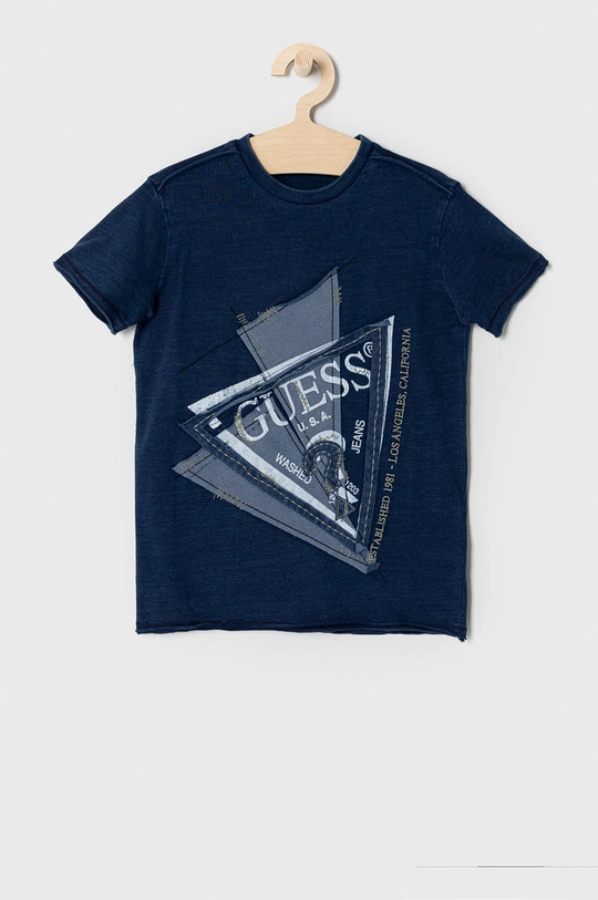 granatowy Guess T-shirt dziecięcy Chłopięcy