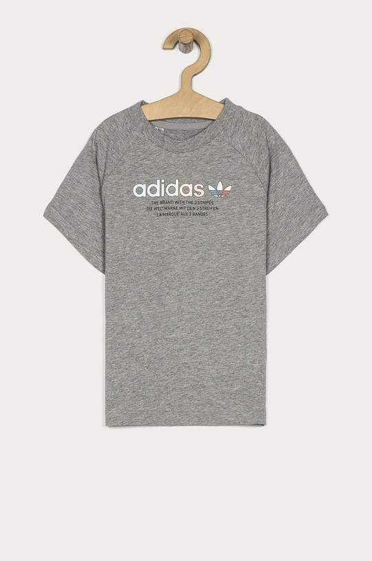 szary adidas Originals - T-shirt dziecięcy 104-128 cm GN7428 Chłopięcy