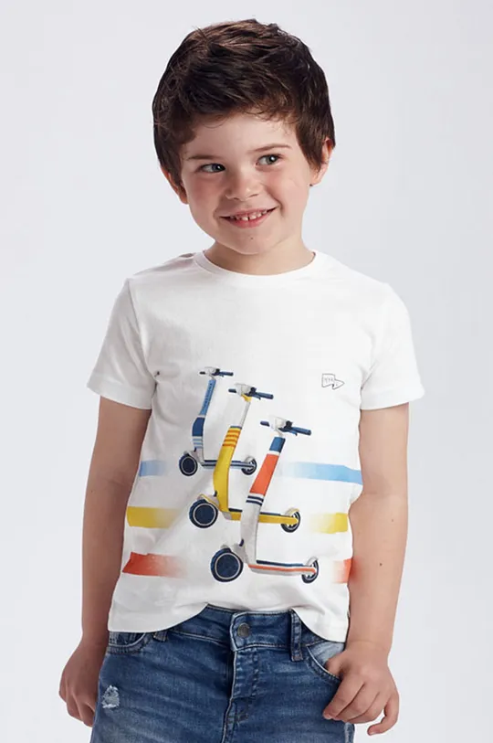 biały Mayoral - T-shirt dziecięcy Chłopięcy