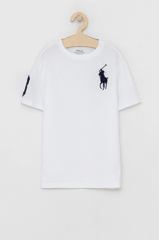 biały Polo Ralph Lauren T-shirt bawełniany dziecięcy 323832907017 Chłopięcy