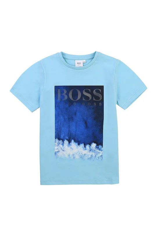 Boss - Дитяча футболка блакитний