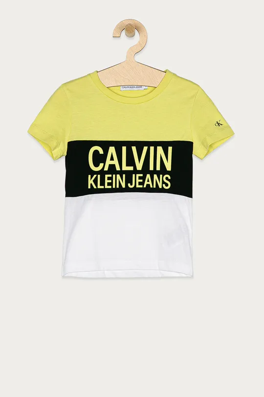 żółty Calvin Klein Jeans - T-shirt dziecięcy 104-176 cm IB0IB00887.4891 Chłopięcy