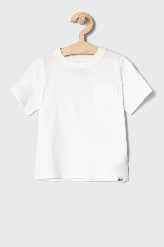 biały GAP T-shirt bawełniany dziecięcy Chłopięcy