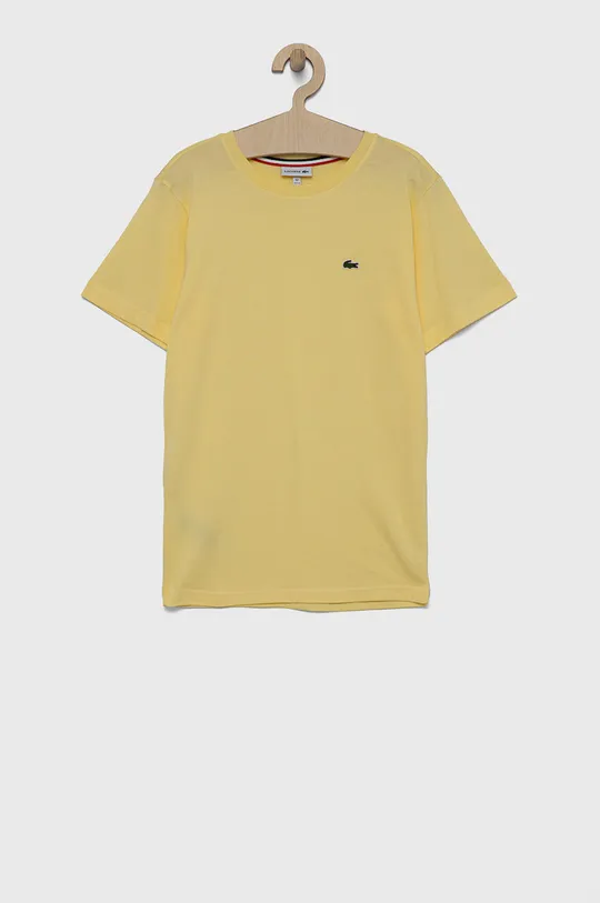 žltá Detské bavlnené tričko Lacoste Chlapčenský