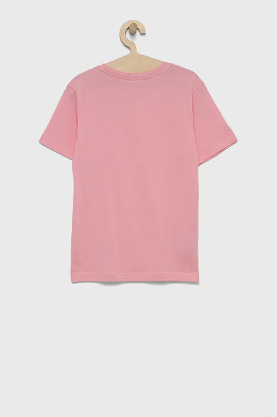 Παιδικό βαμβακερό μπλουζάκι Lacoste ροζ