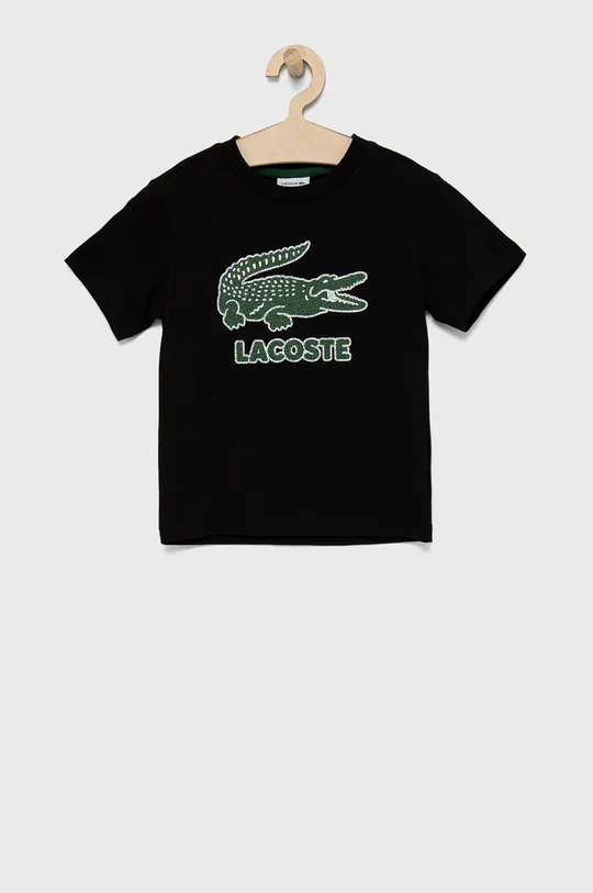 czarny Lacoste T-shirt dziecięcy TJ1965 Chłopięcy