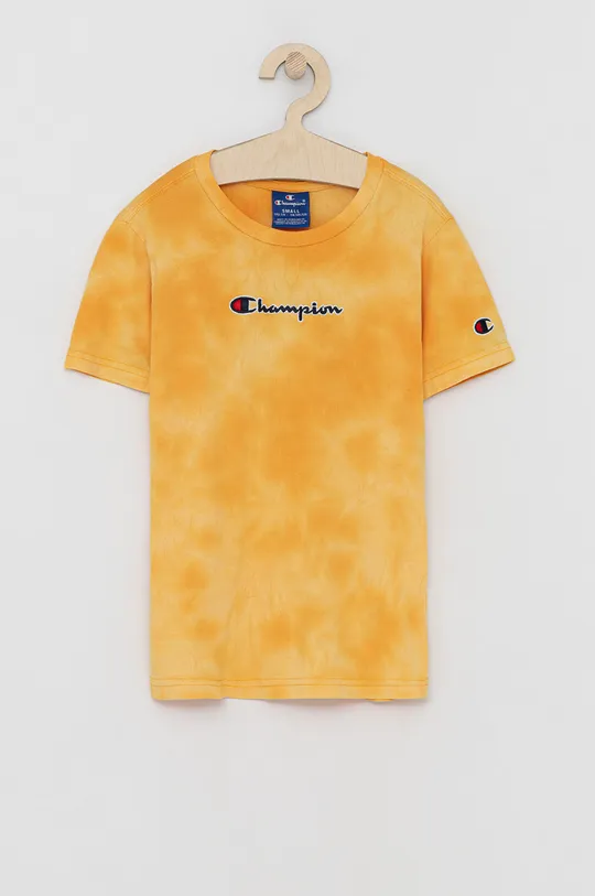 żółty Champion T-shirt bawełniany dziecięcy 305689 Chłopięcy