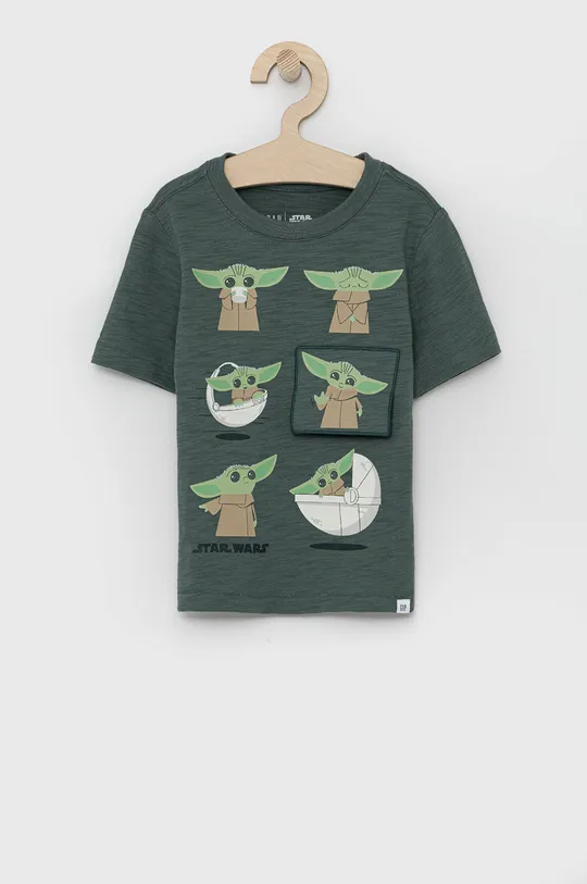 zielony GAP T-shirt bawełniany x Star Wars Chłopięcy