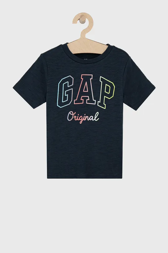 granatowy GAP T-shirt bawełniany dziecięcy Chłopięcy