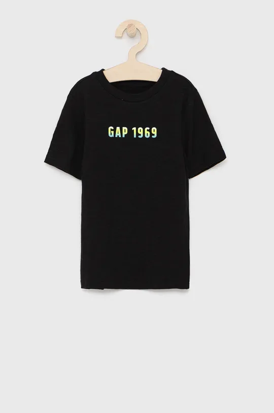 czarny GAP T-shirt bawełniany dziecięcy Chłopięcy