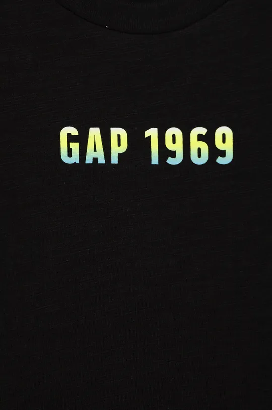 GAP T-shirt bawełniany dziecięcy czarny