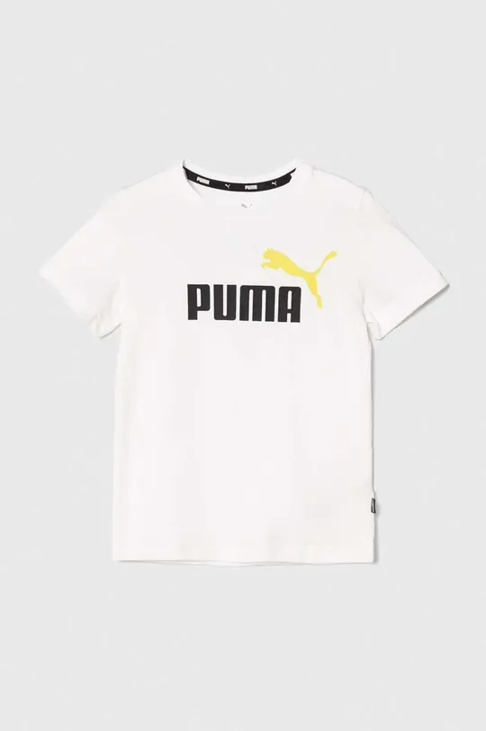 biały Puma t-shirt bawełniany dziecięcy Chłopięcy