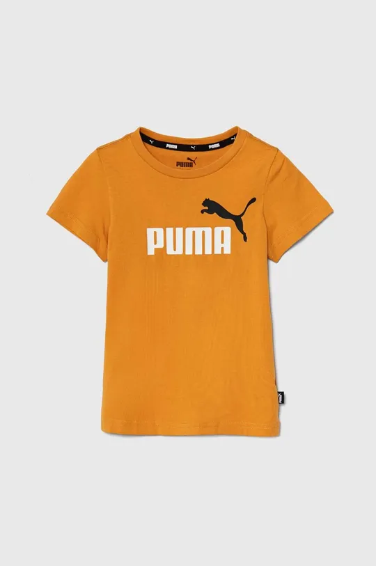 oranžna Otroška bombažna kratka majica Puma Fantovski