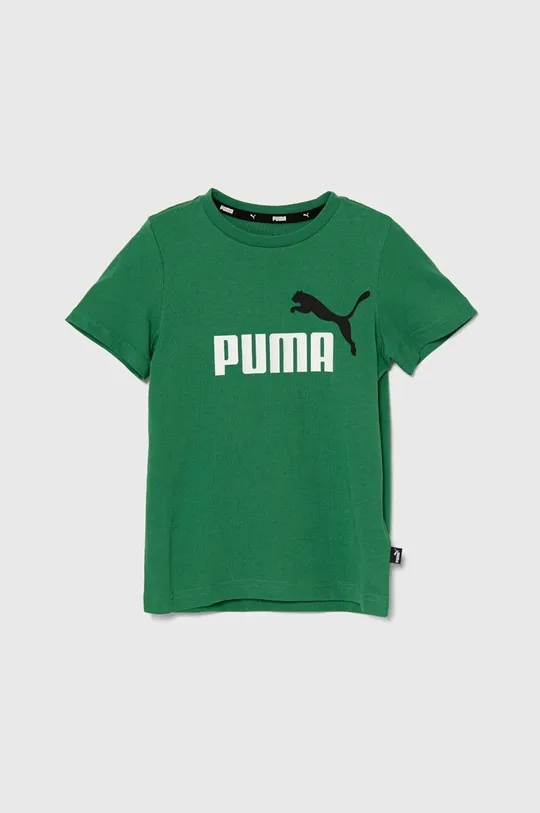 zelená Detské bavlnené tričko Puma Chlapčenský