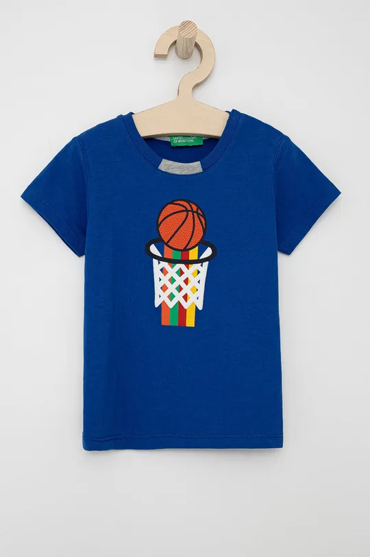 fialová Detské bavlnené tričko United Colors of Benetton Chlapčenský