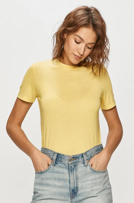 żółty Jacqueline de Yong - T-shirt Damski