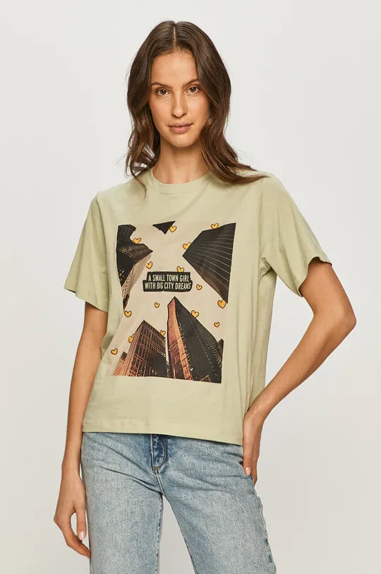miętowy Jacqueline de Yong - T-shirt Damski
