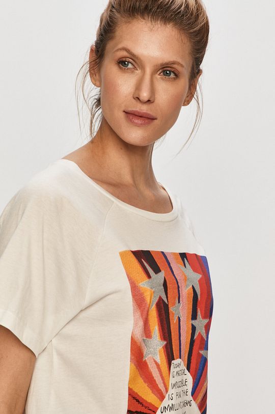 kremowy Jacqueline de Yong - T-shirt