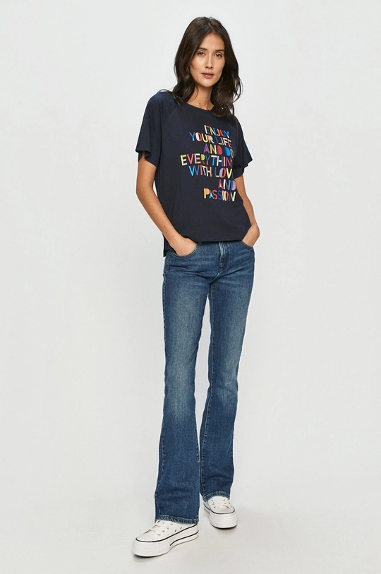 Jacqueline de Yong - T-shirt granatowy