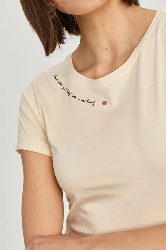 beżowy Jacqueline de Yong - T-shirt Damski
