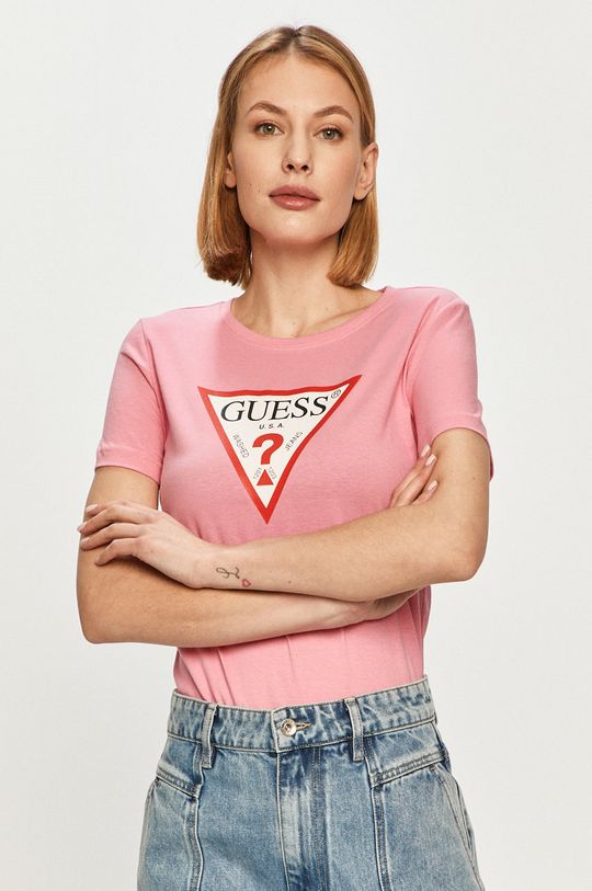 różowy Guess - T-shirt W1RI00.I3Z11 Damski